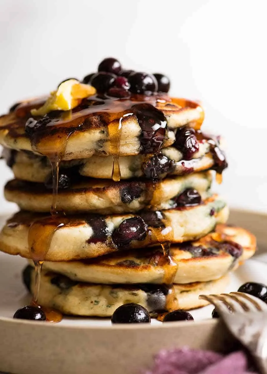 Fluffy Blueberry Lemon Pancakes